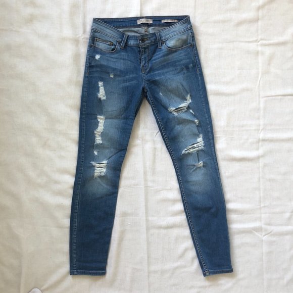 GUESS Distressed Low Rise Jeans - Picture 2 of 8